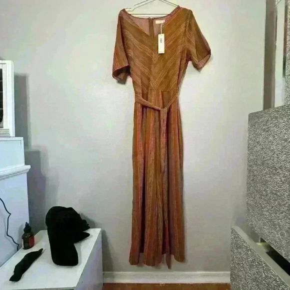 Roolee Orange Short Sleeve Stripped Jumpsuit Size XXL NEW - Picture 5 of 11